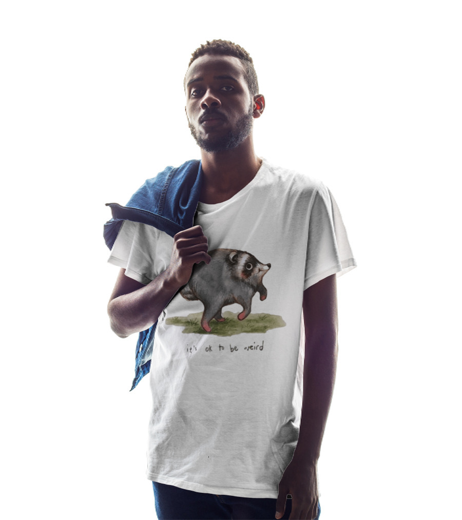 Jimothy It's Okay To Be Weird Walking Badger Creature T-Shirt