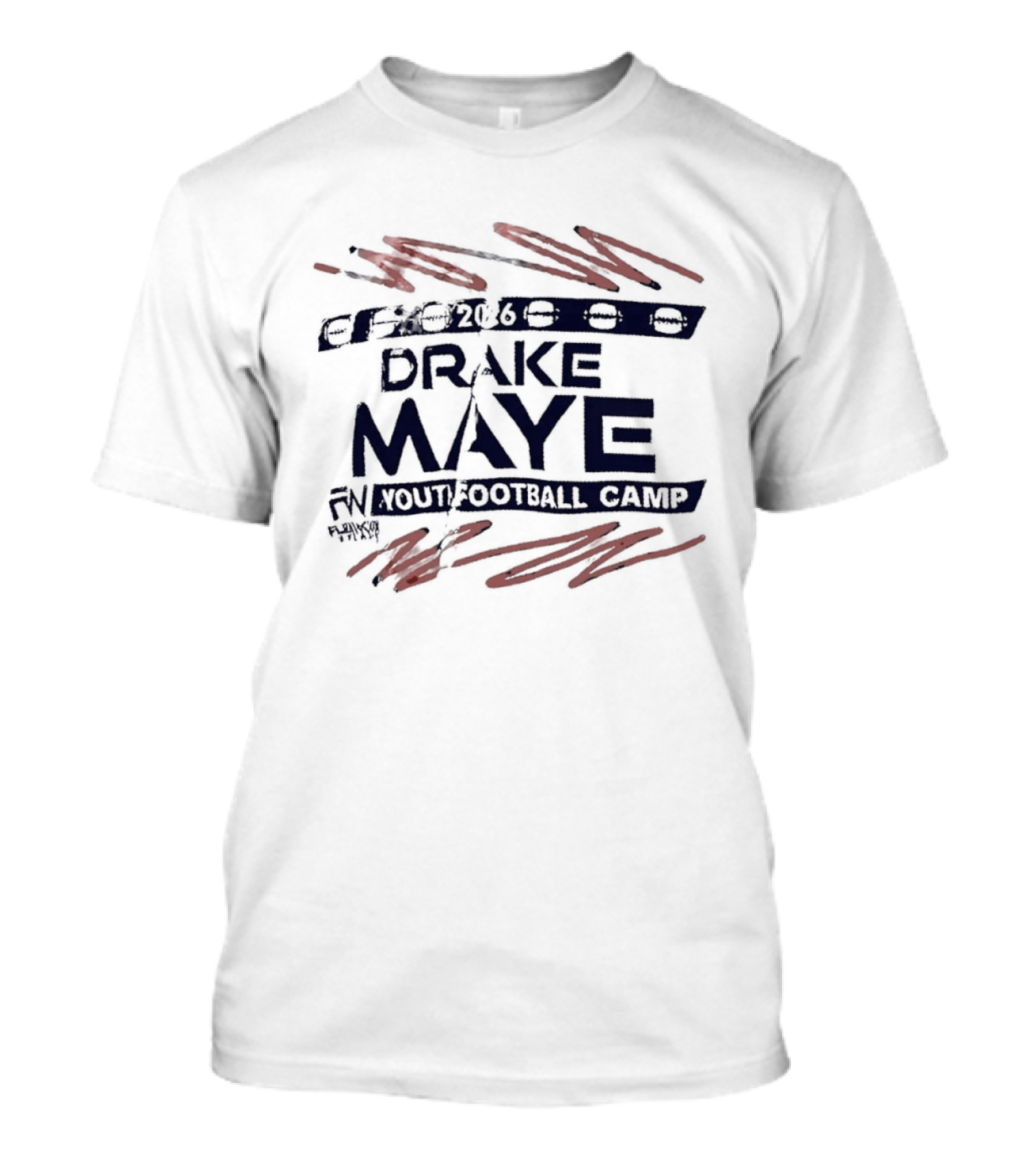 New England Patriots Drake Maye Youth Football Camp 2026 Auburn High School T-Shirt