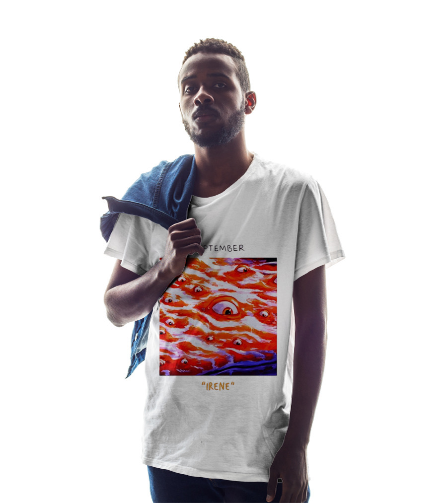 September Irene Surreal Eye Red Waves With Multiple Eyes T-Shirt