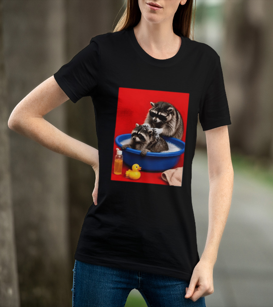 Jimothy Raccoon Viral Trash Panda Bubble Bath Glasses T-Shirt