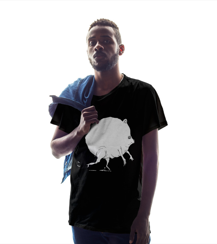 Running Round Hamster Creature Absurd White Quadruped Honesty T-Shirt