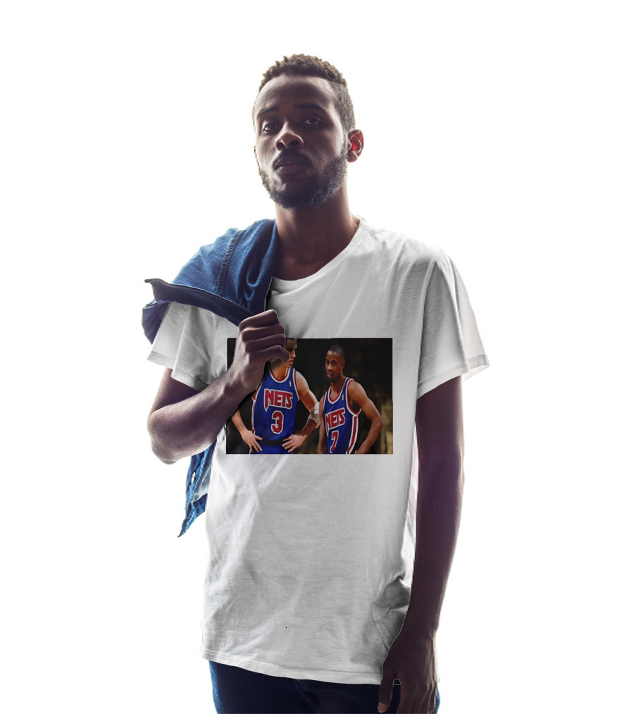 Drazen Petrovic Kenny Anderson New Jersey Nets 3 7 Blue Jerseys T-Shirt