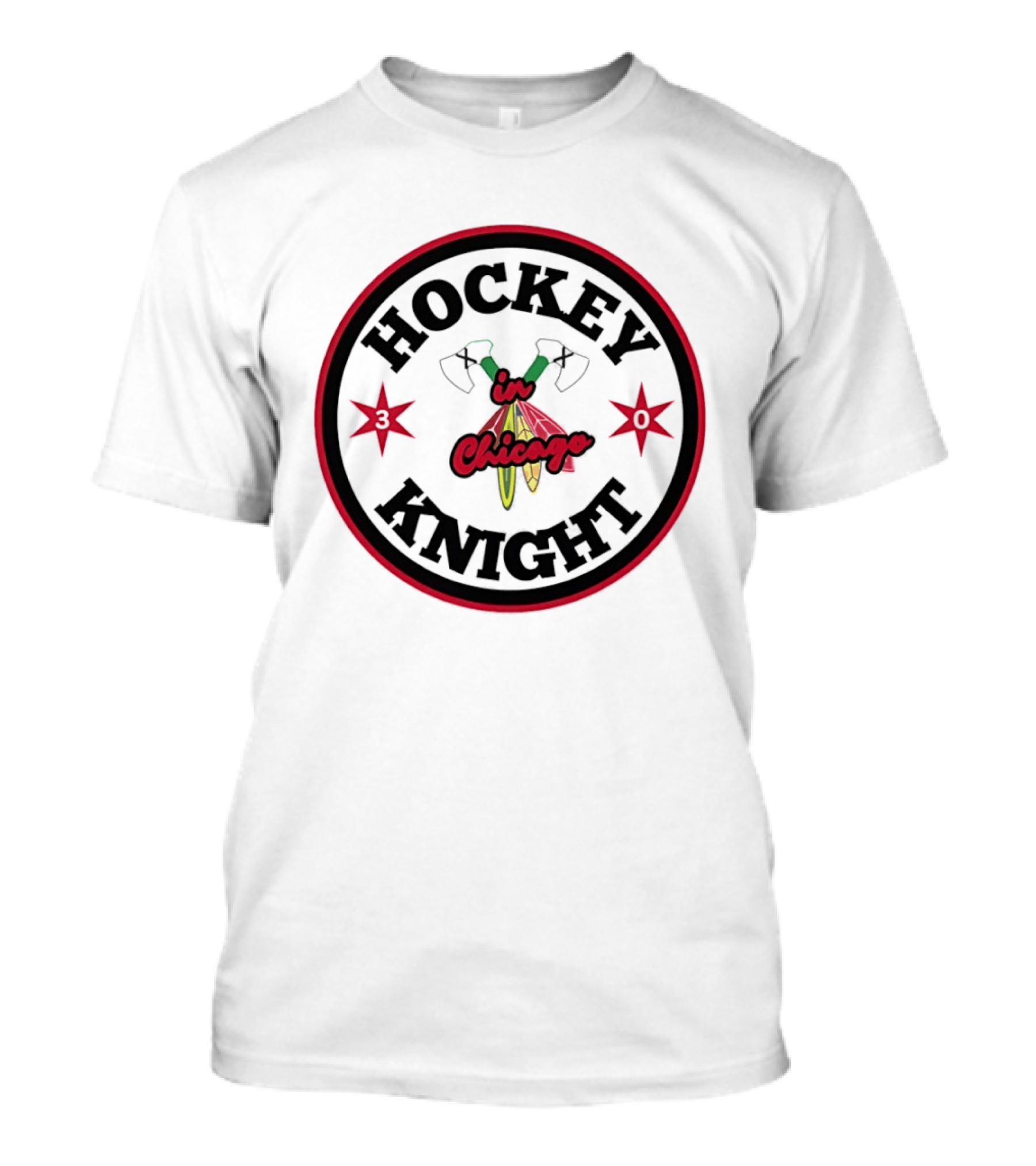 Hockey Knight In Chicago Vintage Red Stars And Tomahawks T-Shirt