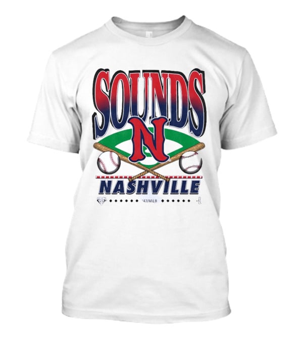 Nashville Sounds MiLB Baseball Team Logo With Bat And Ball T-Shirt