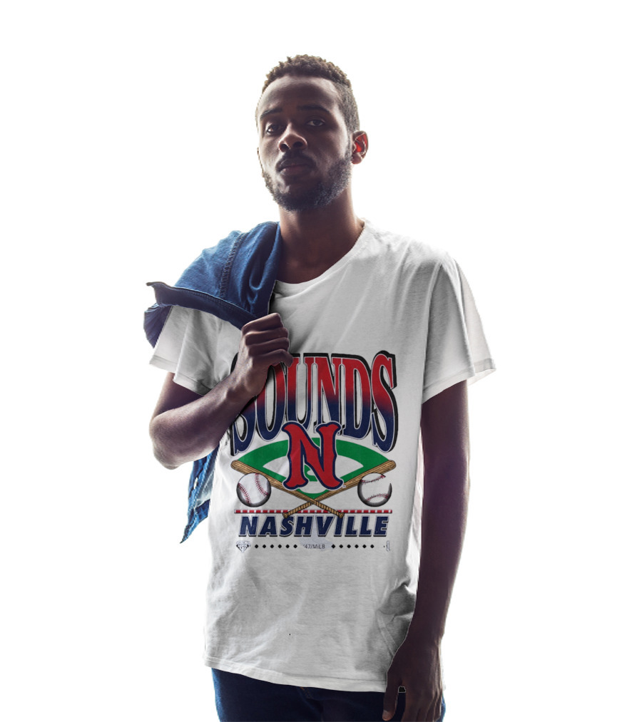 Nashville Sounds MiLB Baseball Team Logo With Bat And Ball T-Shirt