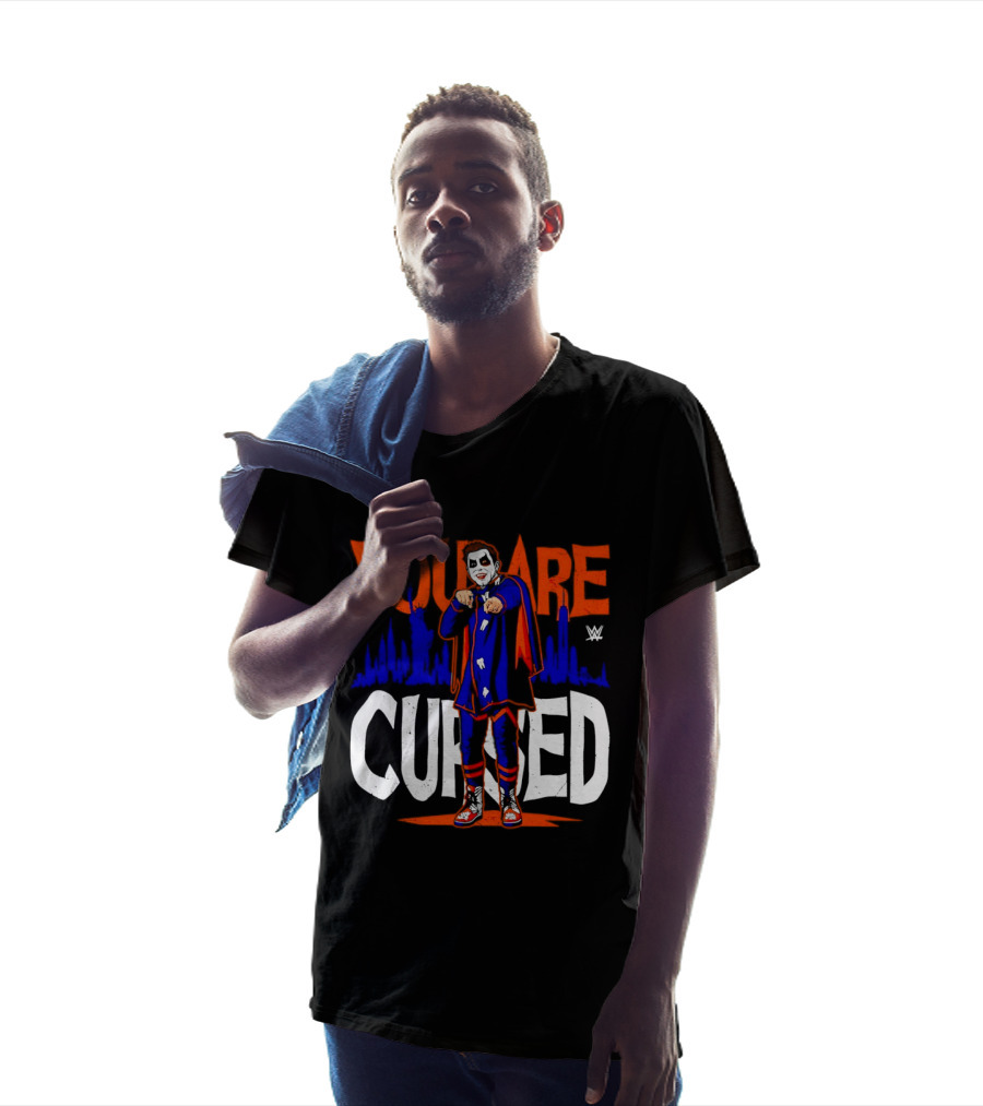 Danhausen You Are Cursed WWE Distressed Orange Blue Jokerface T-Shirt