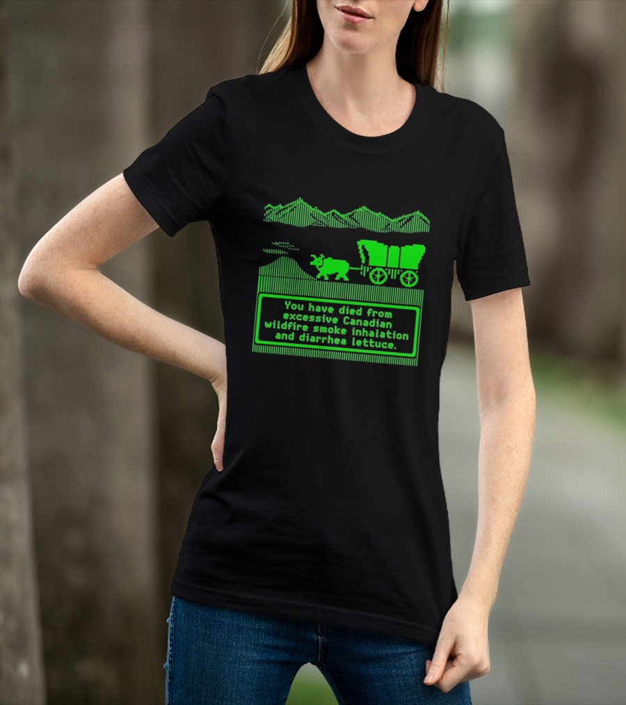 Oregon Trail You Have Died From Excessive Canadian Wildfire Smoke Inhalation And Diarrhea Lettuce T-Shirt