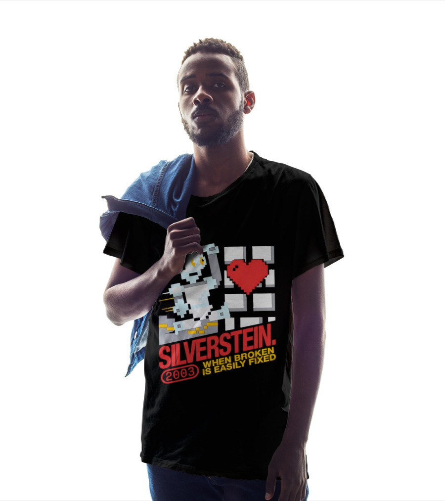 Silverstein 2003 When Broken Is Easily Fixed Pixel Robot Heart T-Shirt
