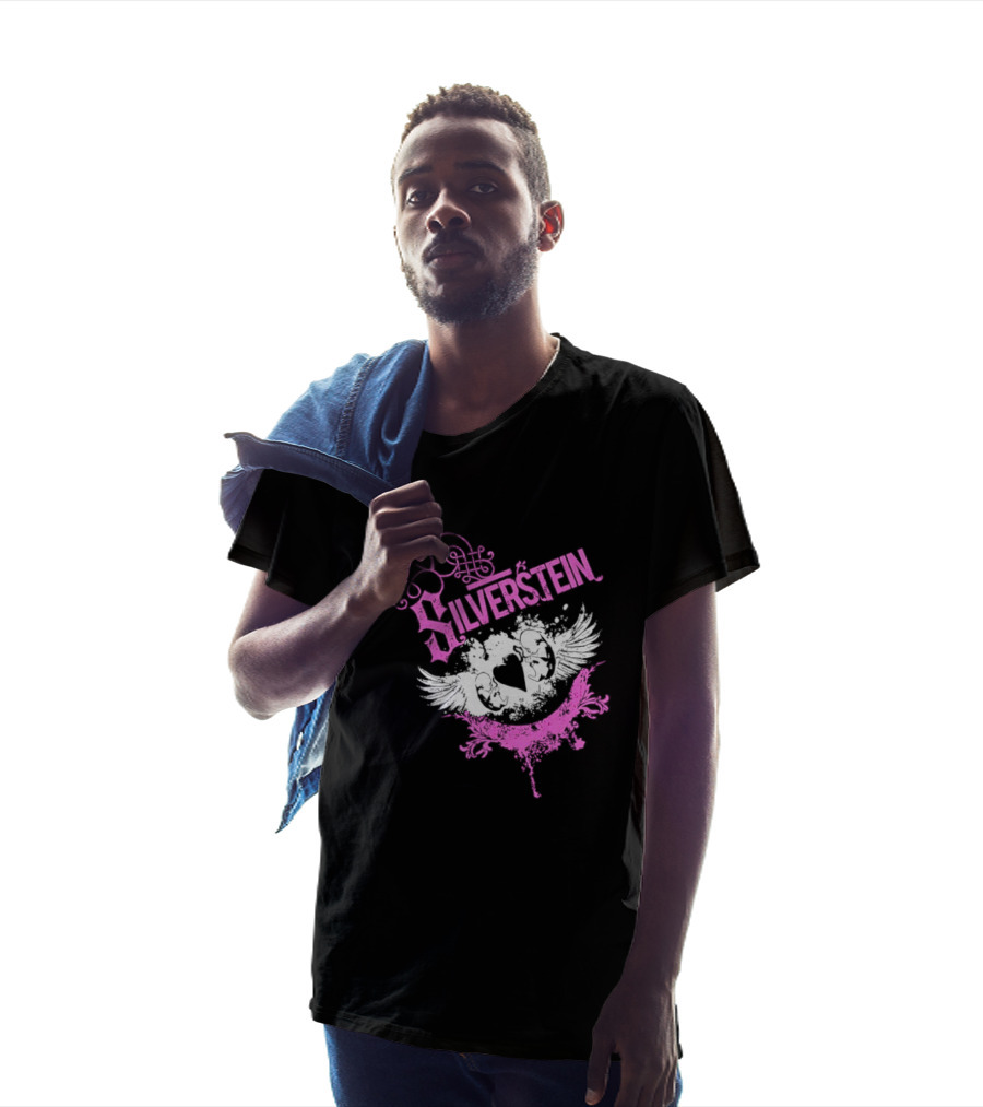 Silverstein Heart Winged Angels Post Hardcore Fashion T-Shirt