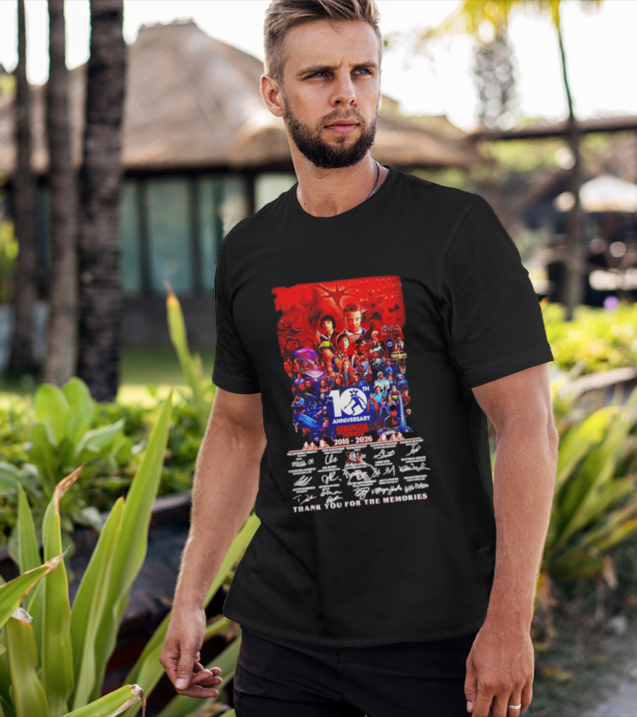 Stranger Things 10th Anniversary 2016 2026 Thank You For The Memories 10th Anniversary T-Shirt