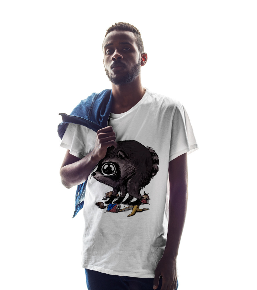Jimothy Raccoon With Trash And Banana Peel T-Shirt