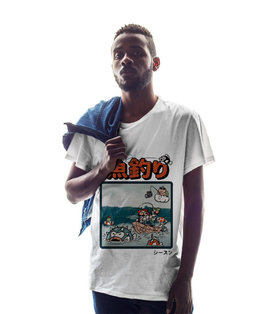 Super Mario Fishing Season Luigi Yoshi Toad Bowser Japan T-Shirt