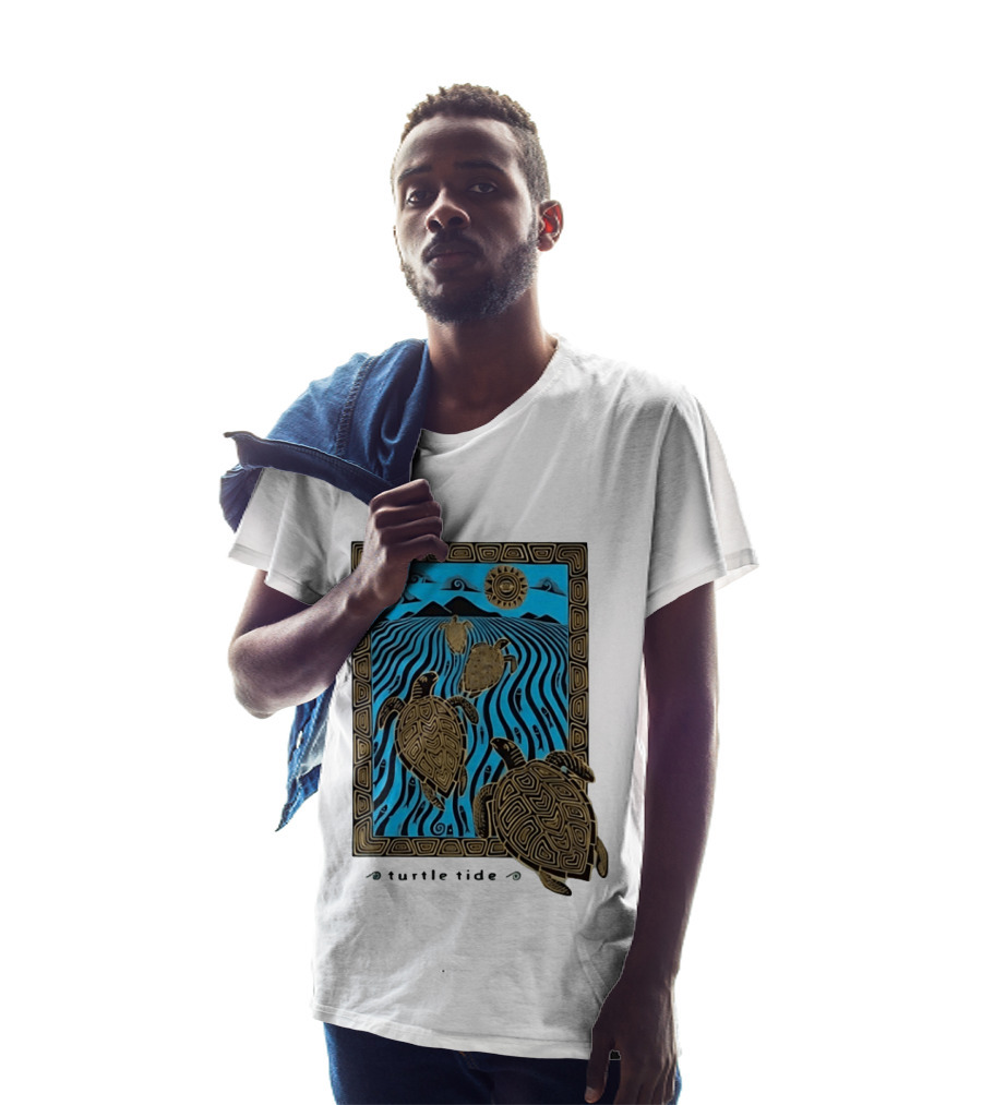 Turtle Tide Ocean Sea Life Coastal Nautical Waves And Sun T-Shirt