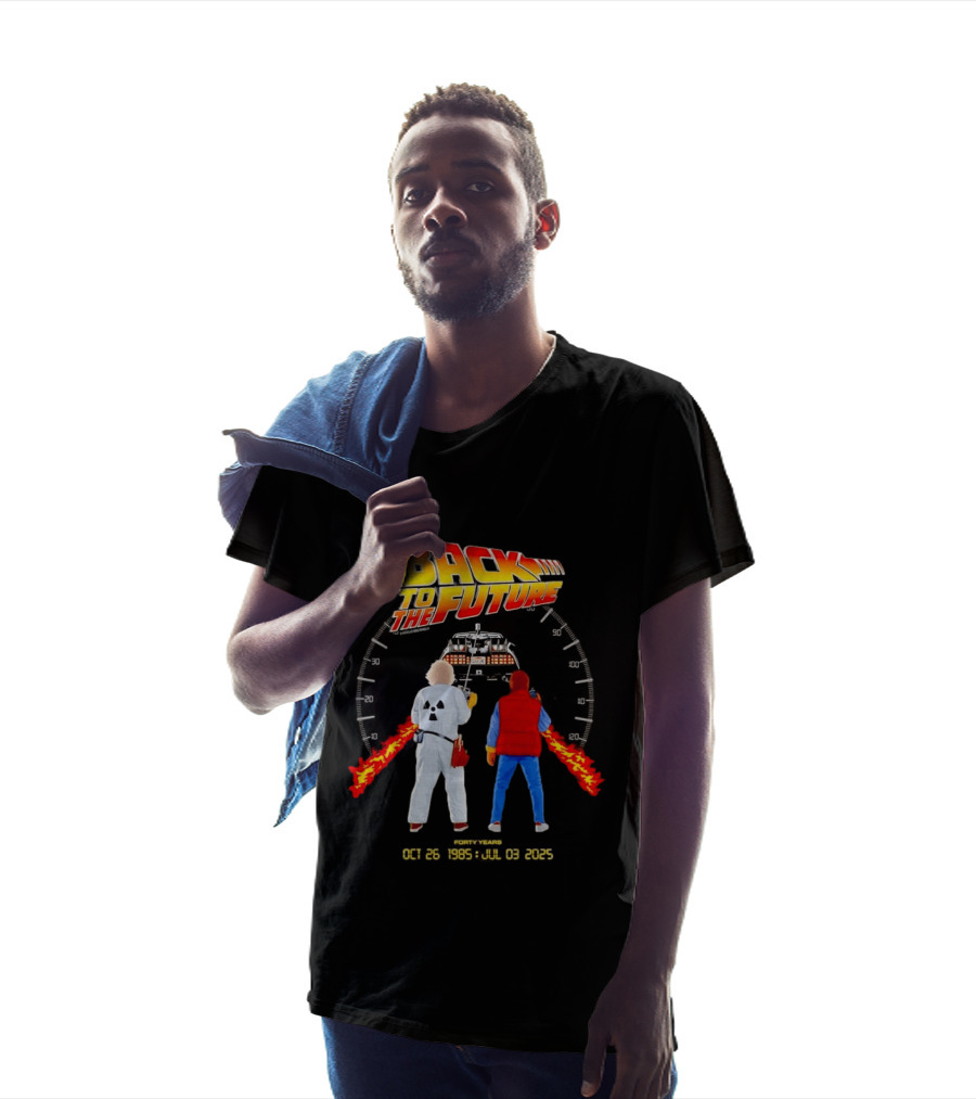 Back To The Future Forty Years Oct 26 1985 Jul 03 2025 Movie Anniversary T-Shirt