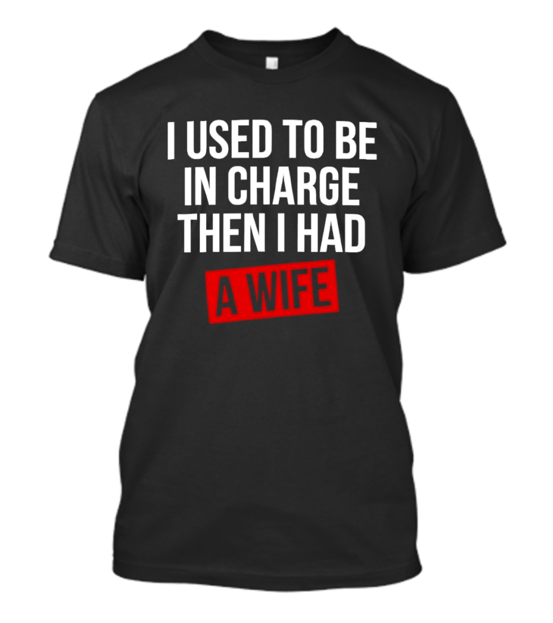 I Used To Be In Charge Then I Had A Wife Red Stamp T-Shirt