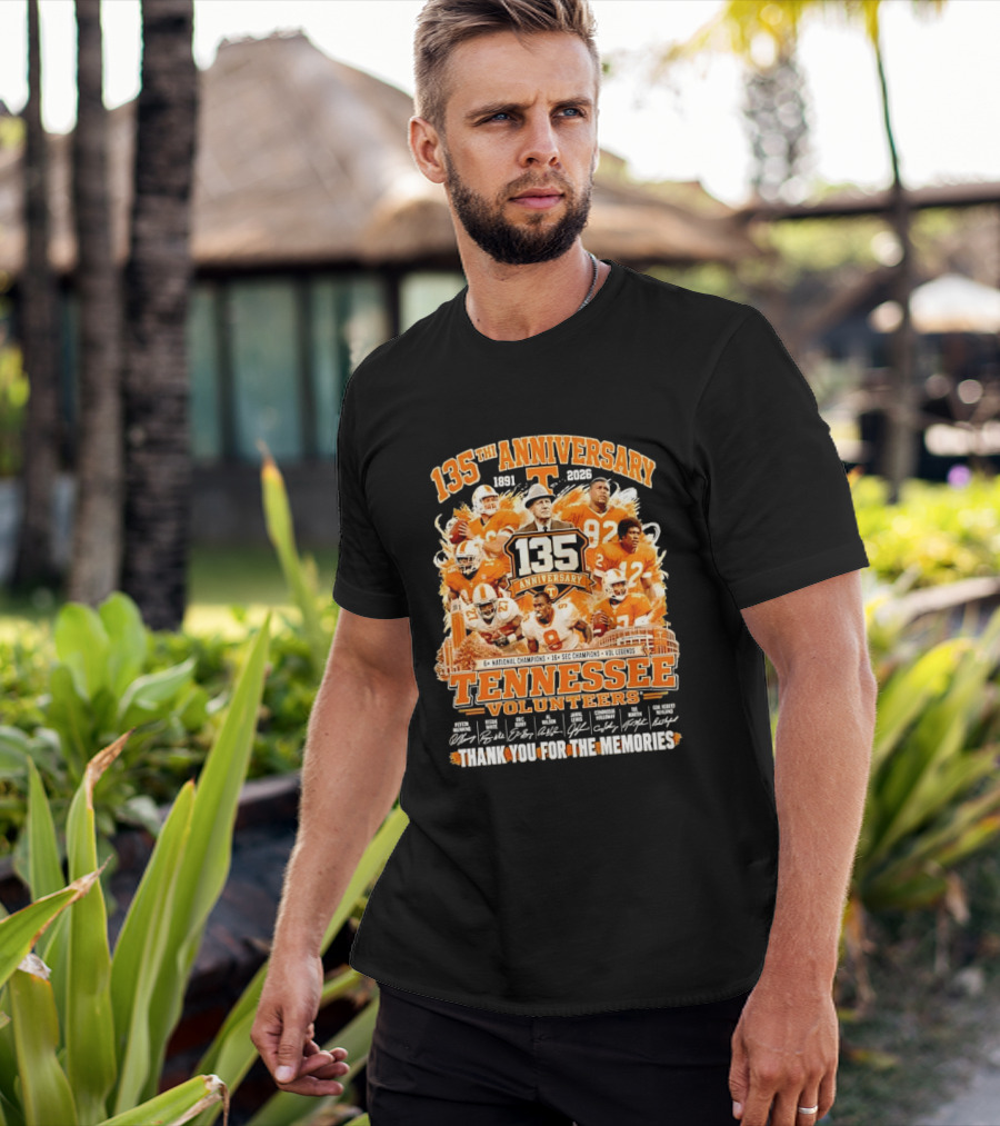 135th Anniversary Tennessee Volunteers Vol Legends Peyton Manning Reggie White National SEC Champions 1891 2026 Thank You For The Memories T-Shirt