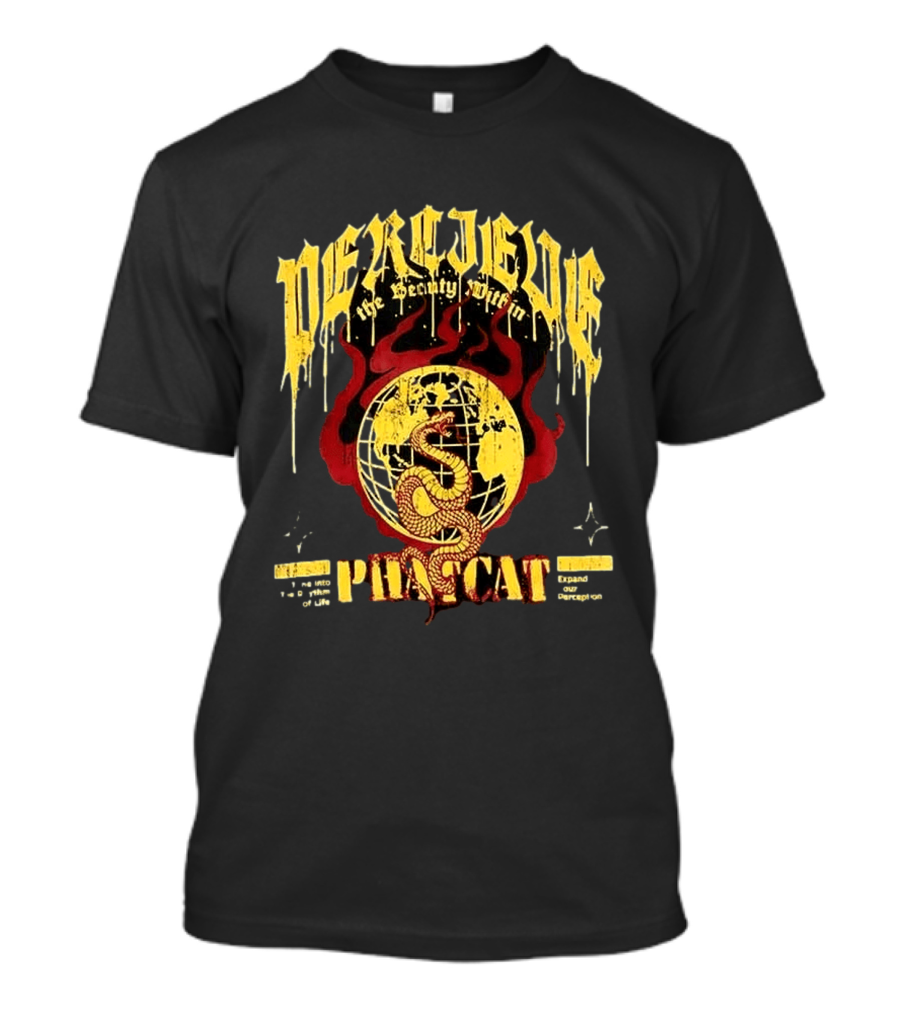 Phatcat Perceive The Reality Within Born To Be Free Snake Sphere Of Deception T-Shirt