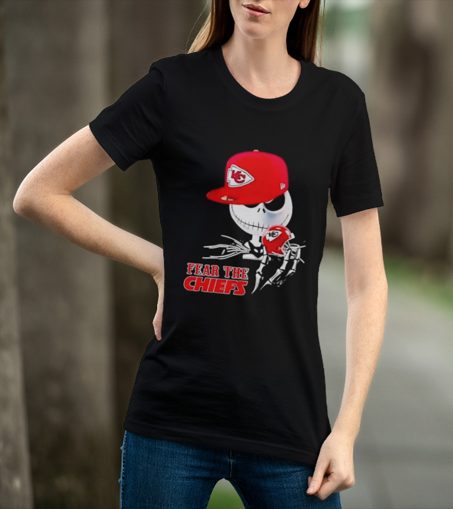 Jack Skellington Kansas City Chiefs Helmet Fear The Chiefs T-Shirt