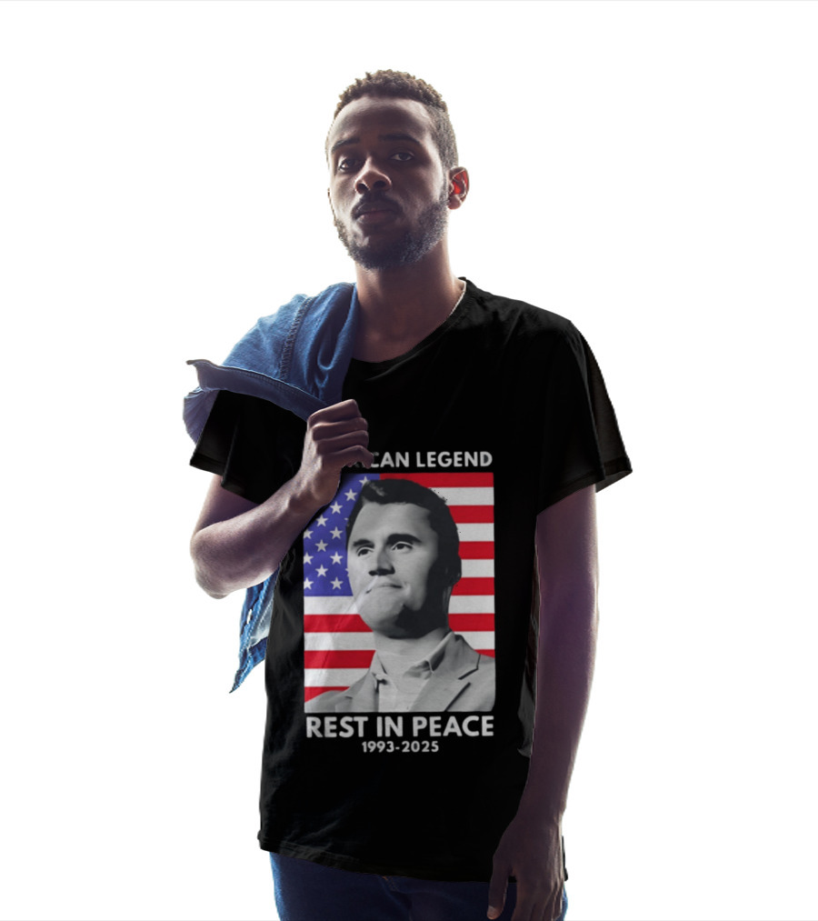 American Legend Rest In Peace Charlie Kirk 1993 2025 USA Flag T-Shirt