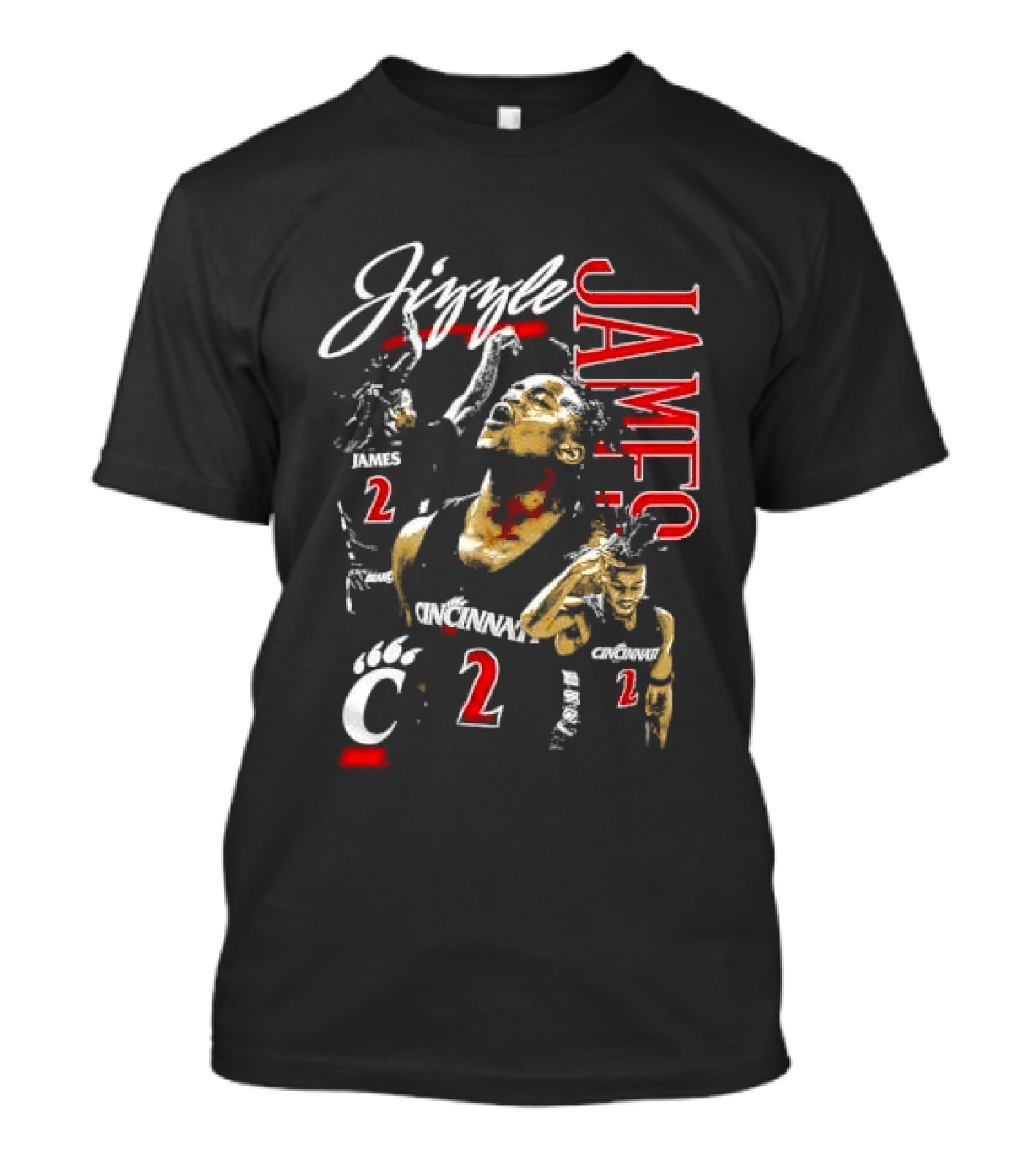 Cincinnati Bearcats Basketball Jizzle James 21 Player T-Shirt