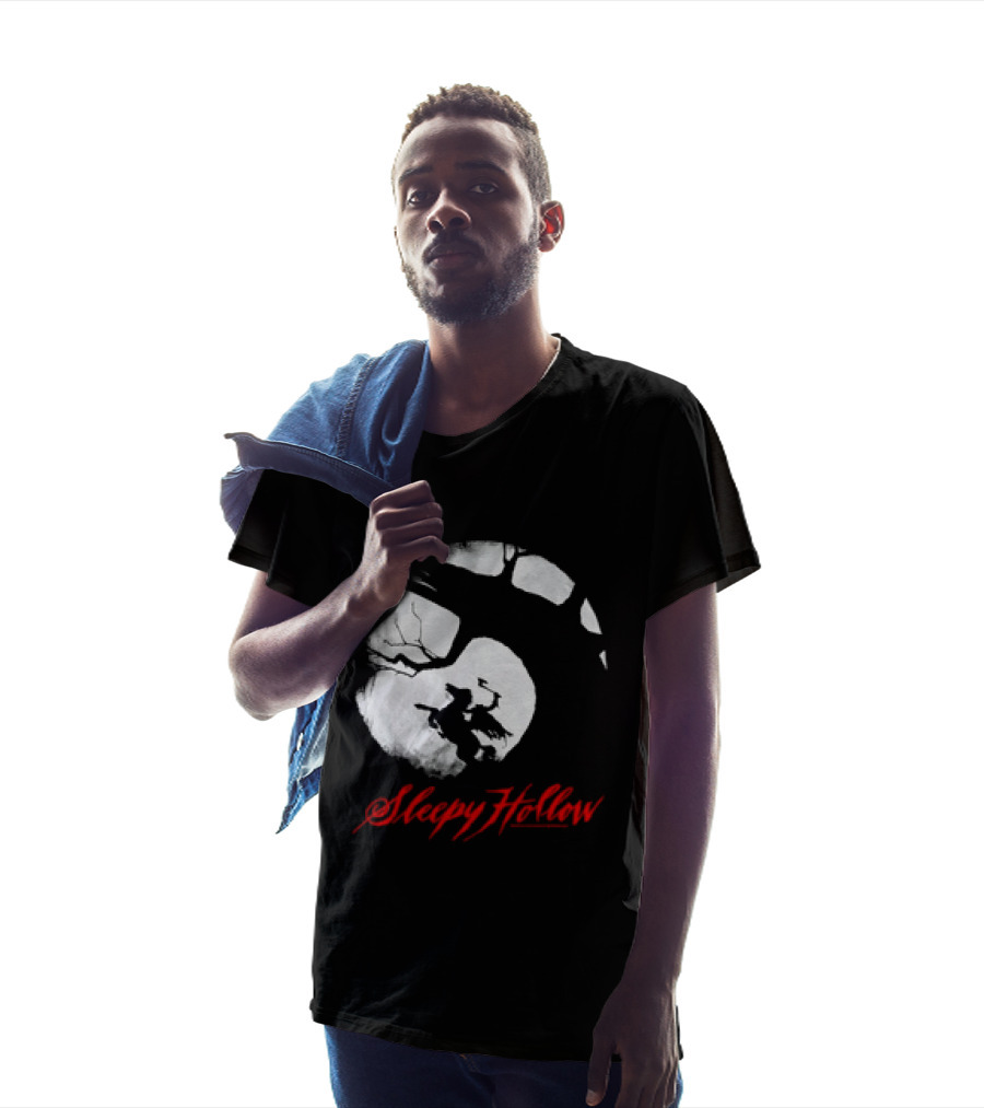 Sleepy Hollow Red Lettering Crescent Moon T-Shirt