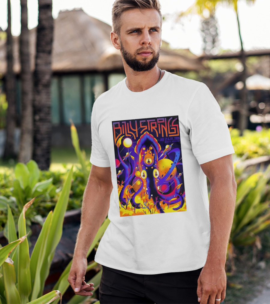 Billy Strings Boston MA July 21 22 2026 Live Agganis Arena Event Psychedelic Cosmic Squid T-Shirt