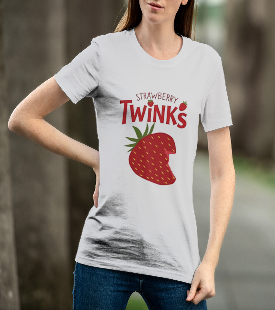 Strawberry Twinks Bitten Berry Fun Playful T-Shirt