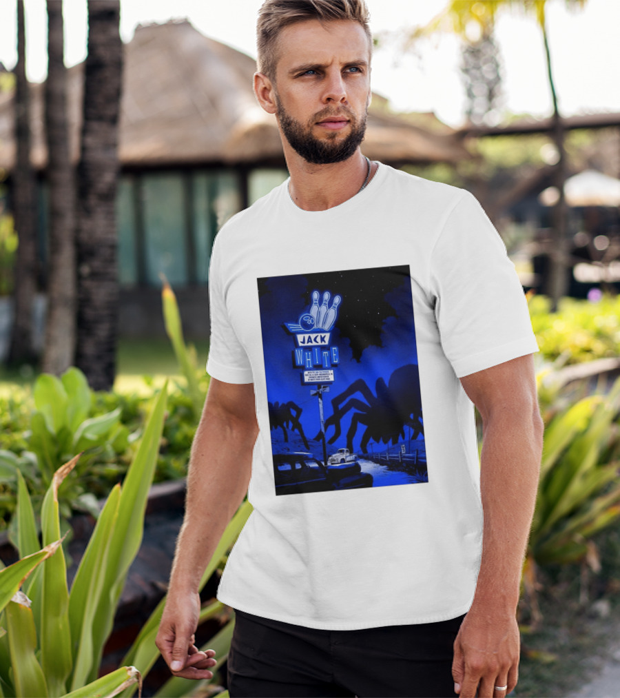Jack White Indianapolis IN 2026 Everwise Amphitheater Event With Spiders And Bowling Sign T-Shirt