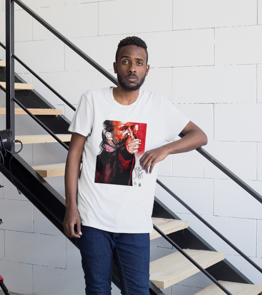Jay White Rob Schamberger Signature Portrait Red T-Shirt