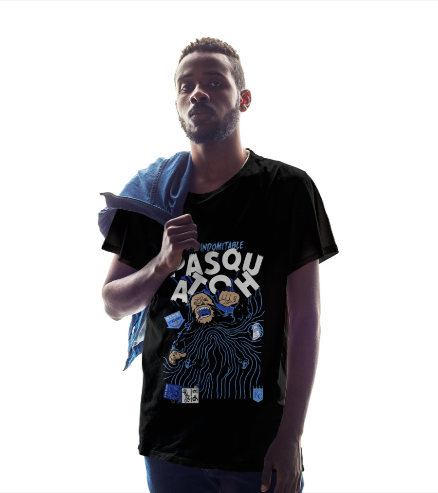 2026 Royals The Indomitable Pasquatch He's Here Fear The Beard KC Baseball T-Shirt