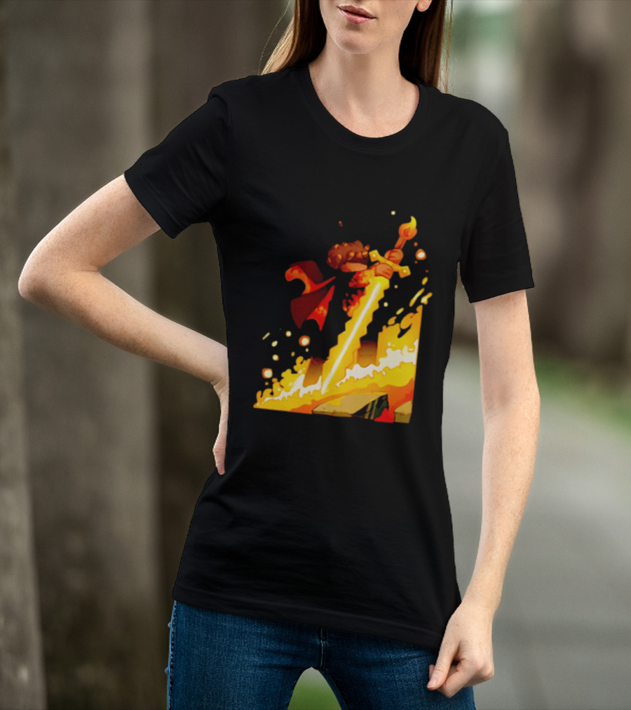 FlameFrags Sword Gaming Fantasy Adventure Warrior T-Shirt