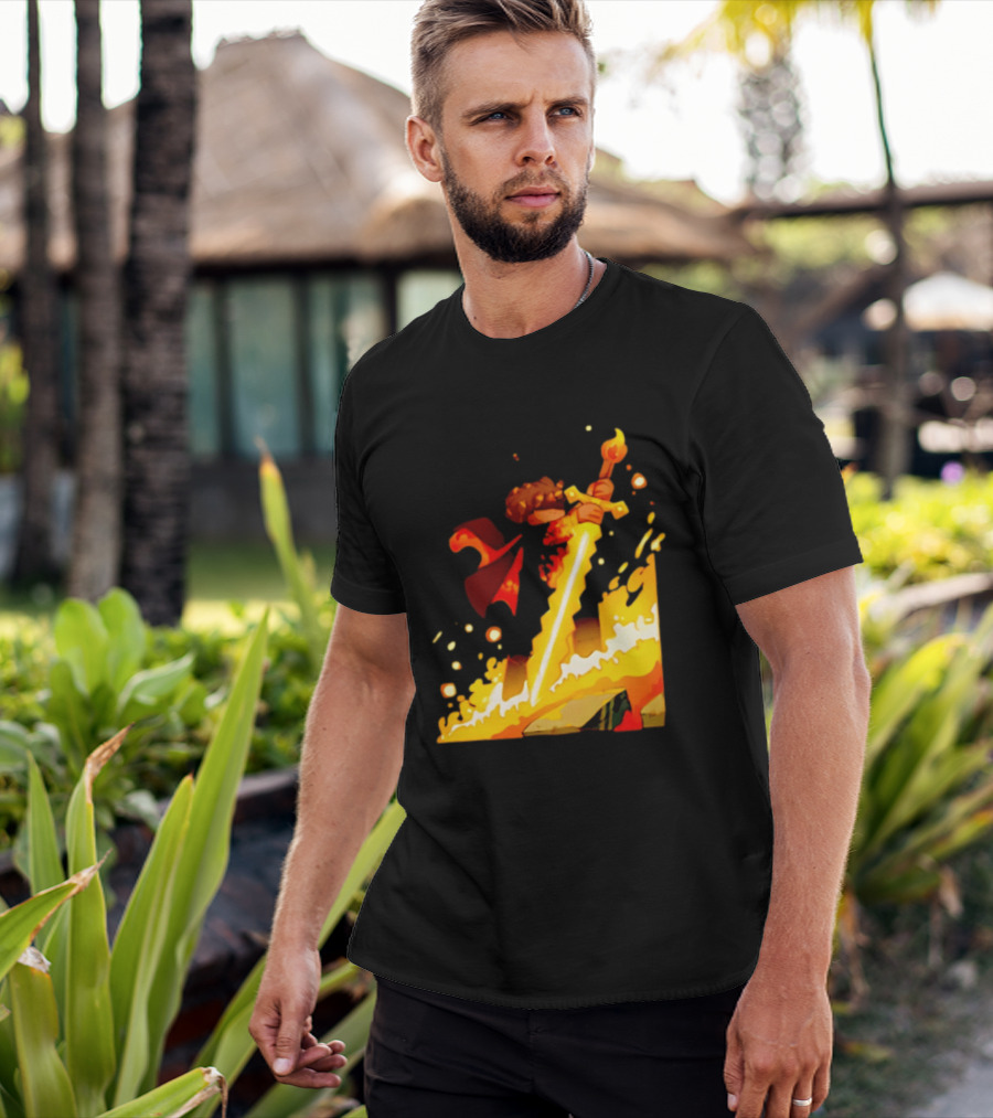 FlameFrags Sword Gaming Fantasy Adventure Warrior T-Shirt
