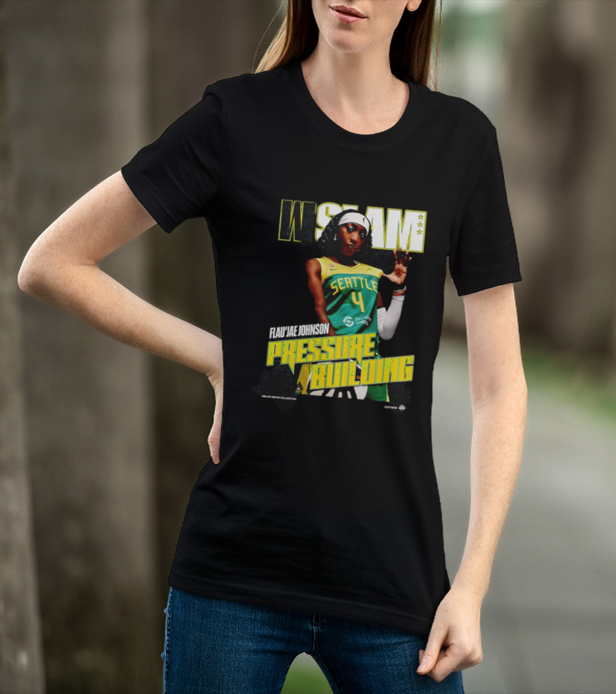 W SLAM Flau'jae Johnson Seattle Storm Pressure Building T-Shirt