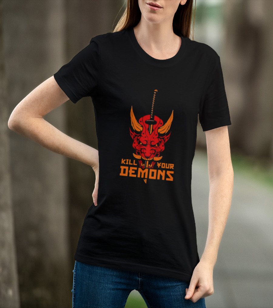 Kill Your Demons Oni Mask Samurai Sword T-Shirt