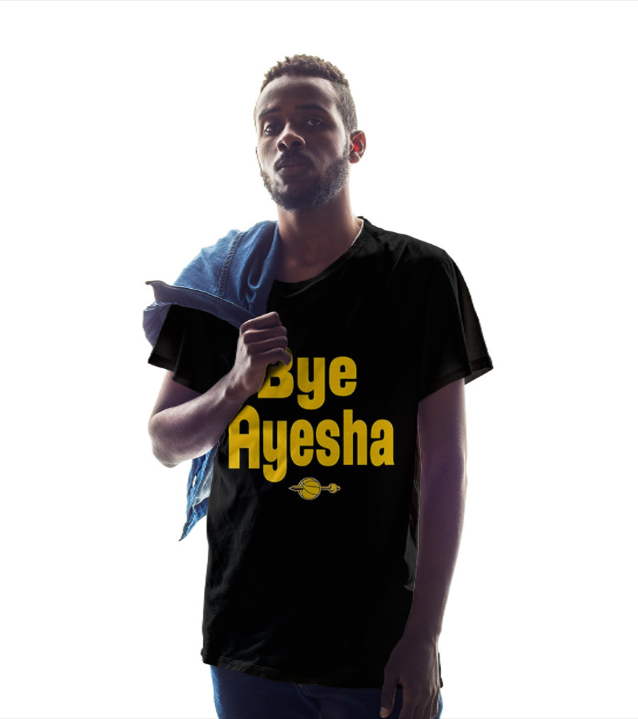 Bye Ayesha Basketball Team Yellow Text With Ball And Hoop T-Shirt