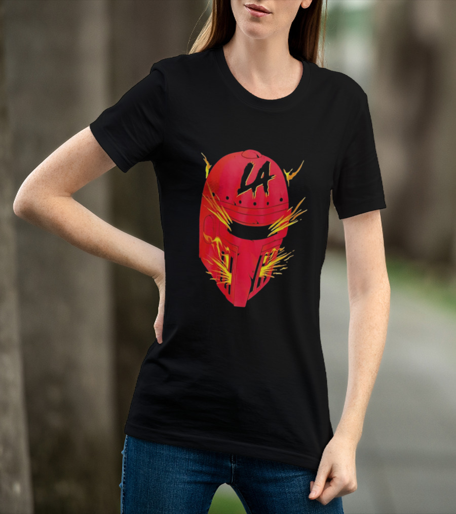 LA Flaming Knight Helmet Los Angeles Sports Blaze T-Shirt