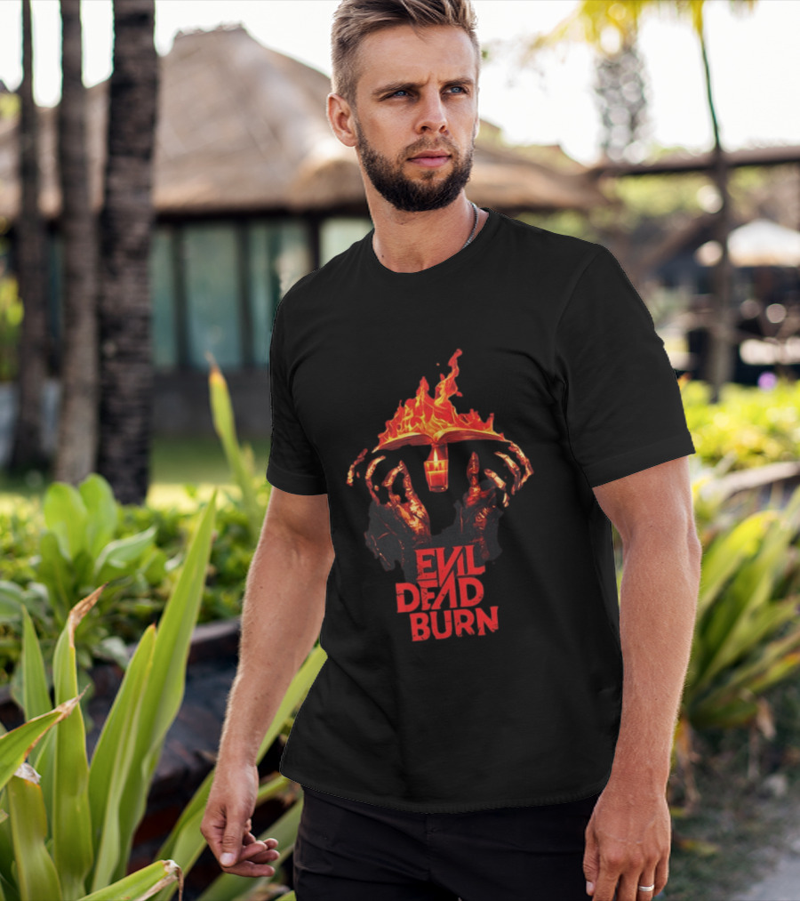 Evil Dead Burn Flaming Book Horror Visuals T-Shirt
