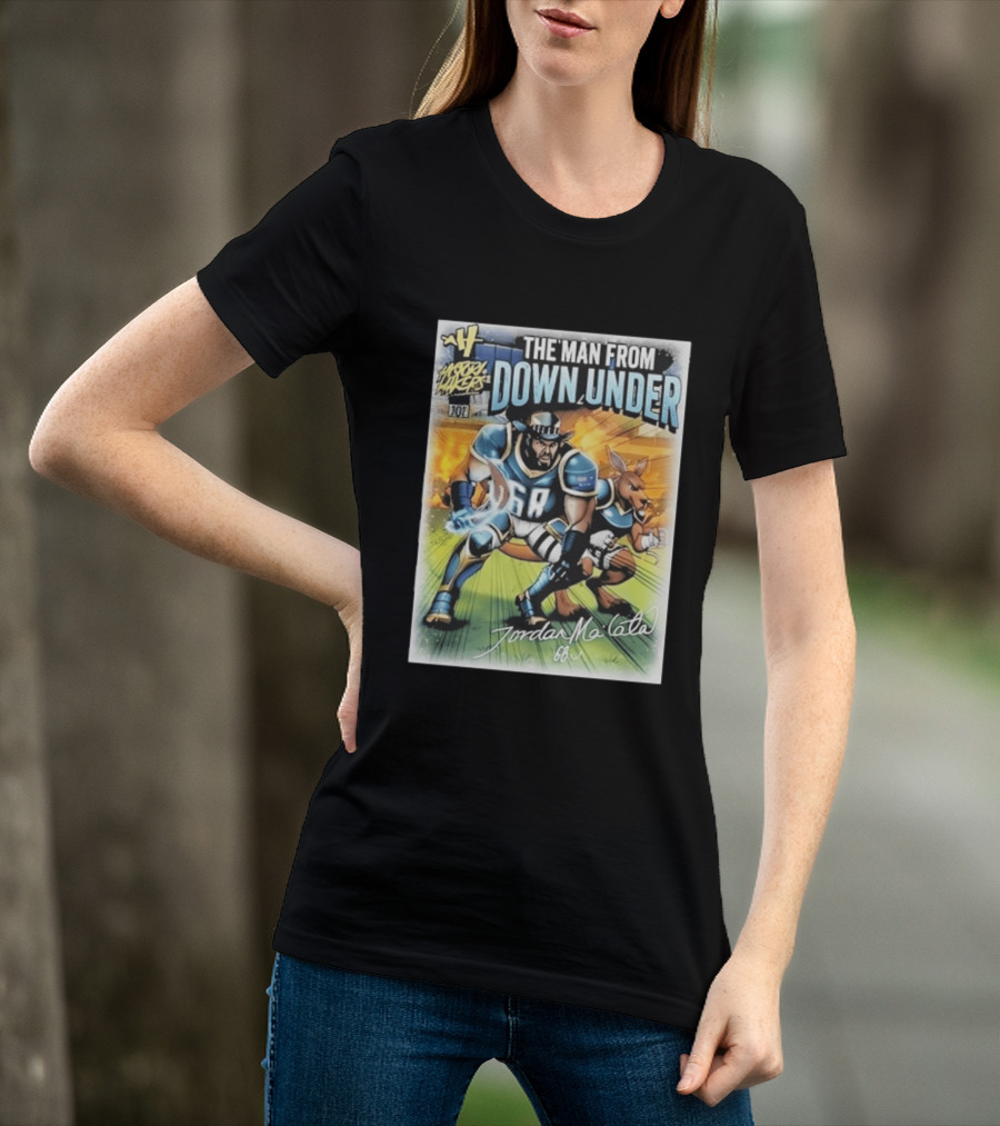 The Man From Down Under Jordan Mailata 68 Gridiron Kangaroo Philadelphia Eagles T-Shirt