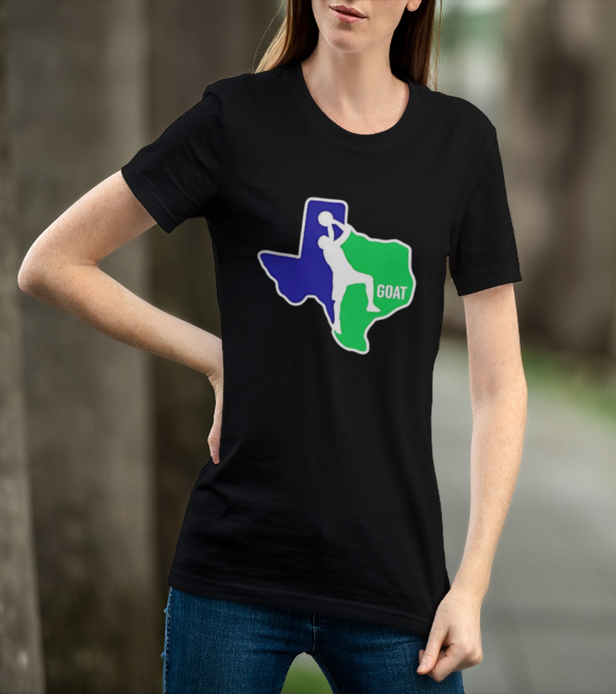 Texas Basketball Goat Silhouette Blue Green State T-Shirt