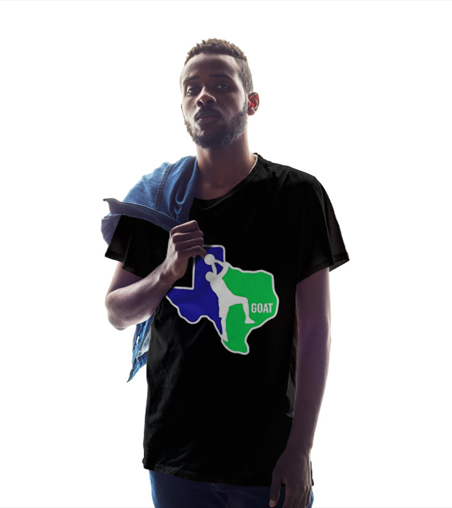 Texas Basketball Goat Silhouette Blue Green State T-Shirt