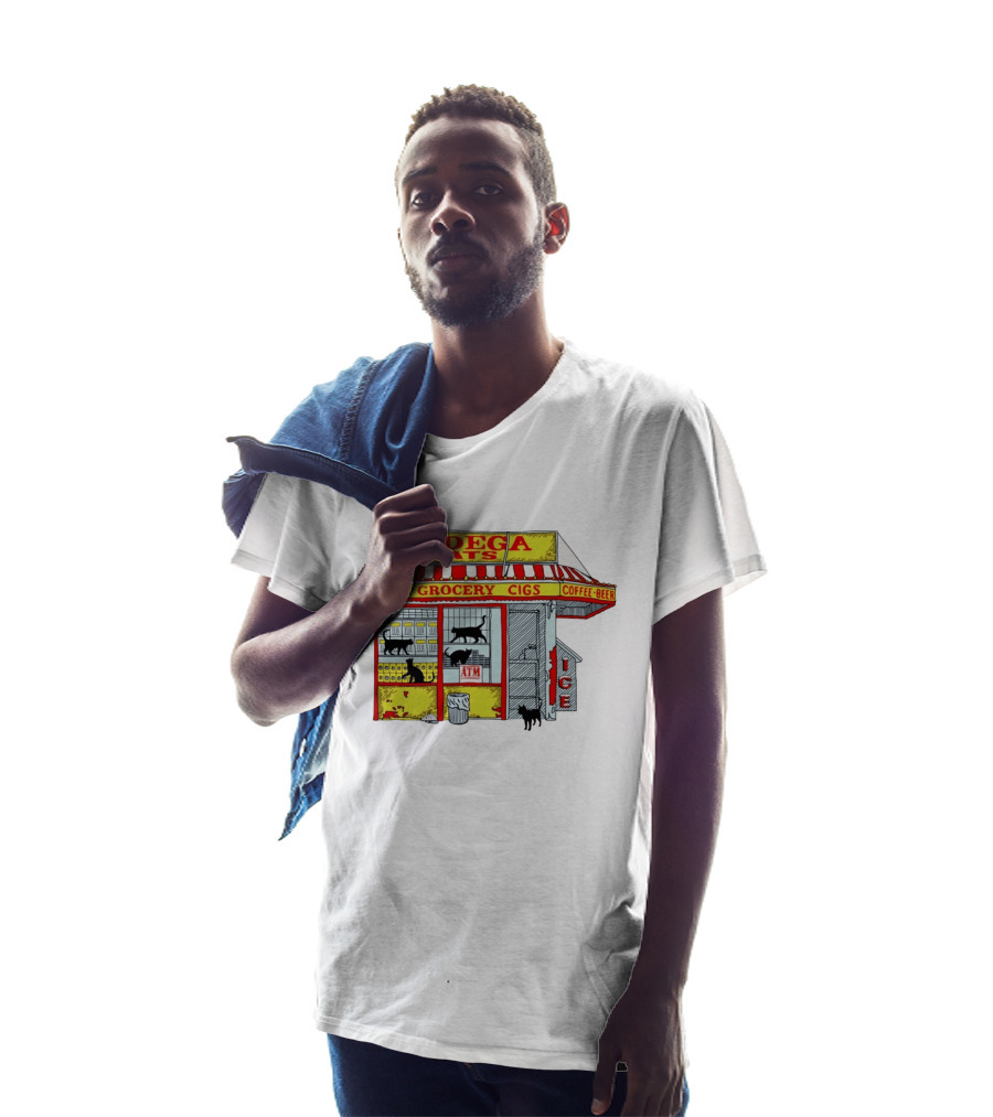 Bodega Cats Grocery Cigs Lotto Coffee Beer Ice ATM T-Shirt