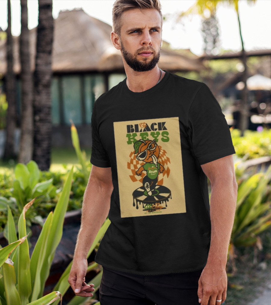 The Black Keys Oklahoma City OK July 21 2026 Checkered Record Orange Character Event T-Shirt