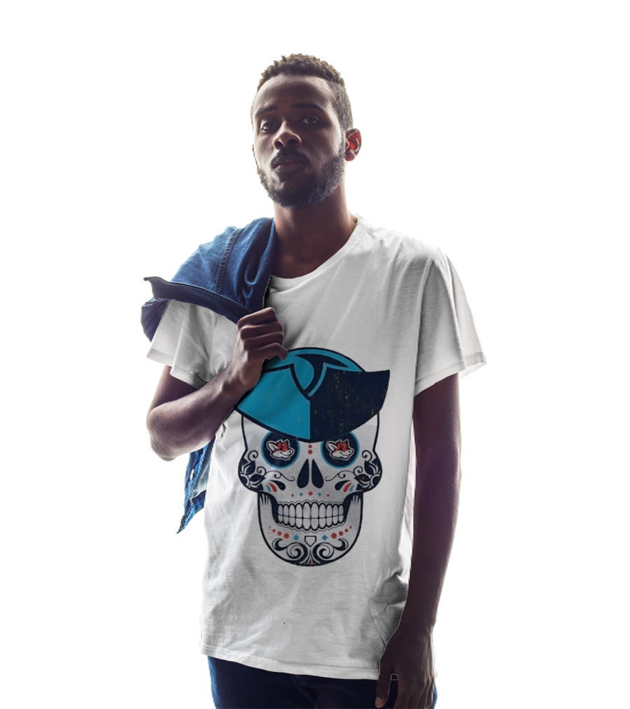 Day Of The Dead Skull Patriot Fox Sports Foxes Football T-Shirt