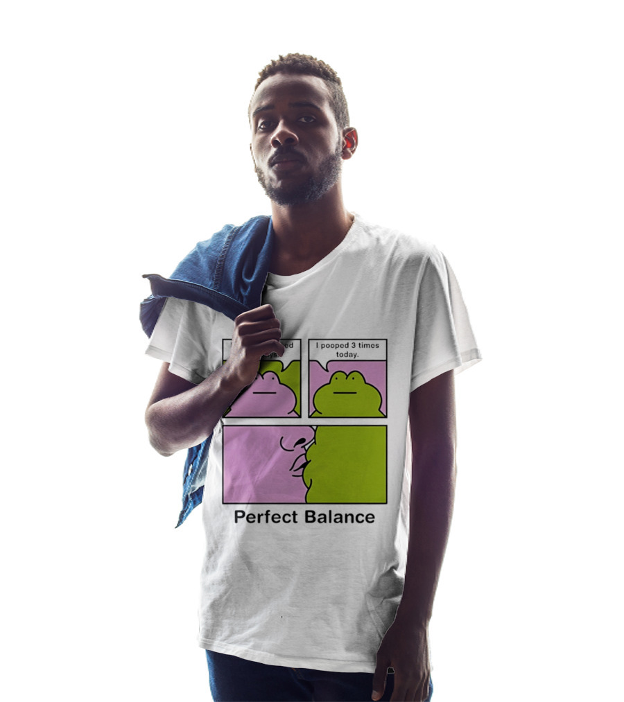 Perfect Balance Frog Meme I Haven't Pooped In 3 Days Pooped 3 Times Today T-Shirt