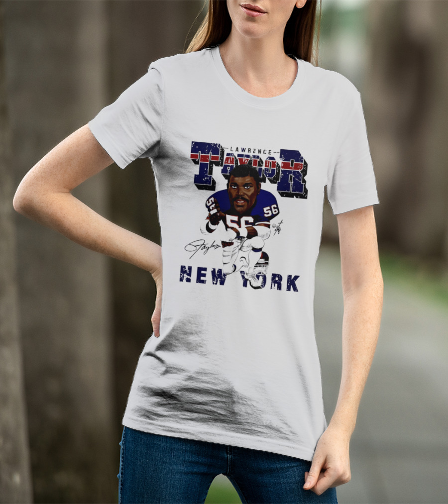 Lawrence Taylor New York Giants Kneeling Bruce Stark Collection T-Shirt