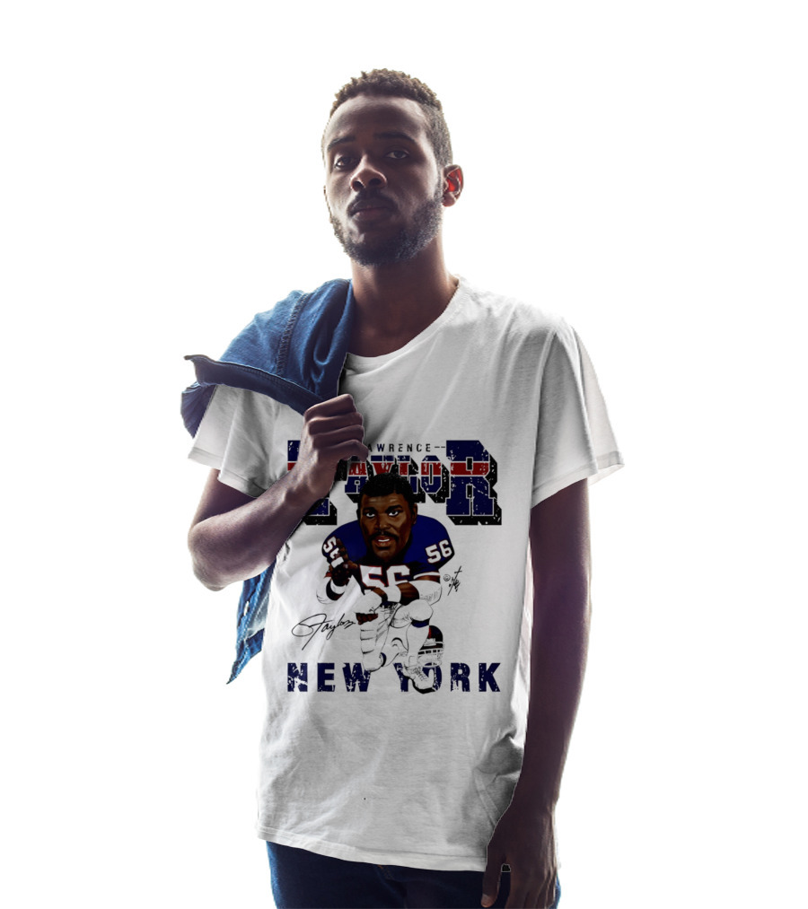 Lawrence Taylor New York Giants Kneeling Bruce Stark Collection T-Shirt