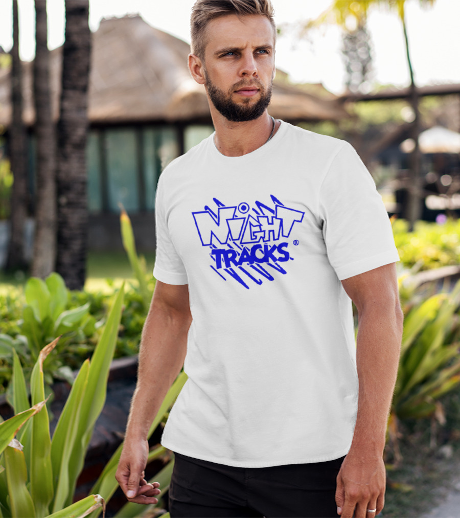 Night Tracks Retro Bold Blue T-Shirt