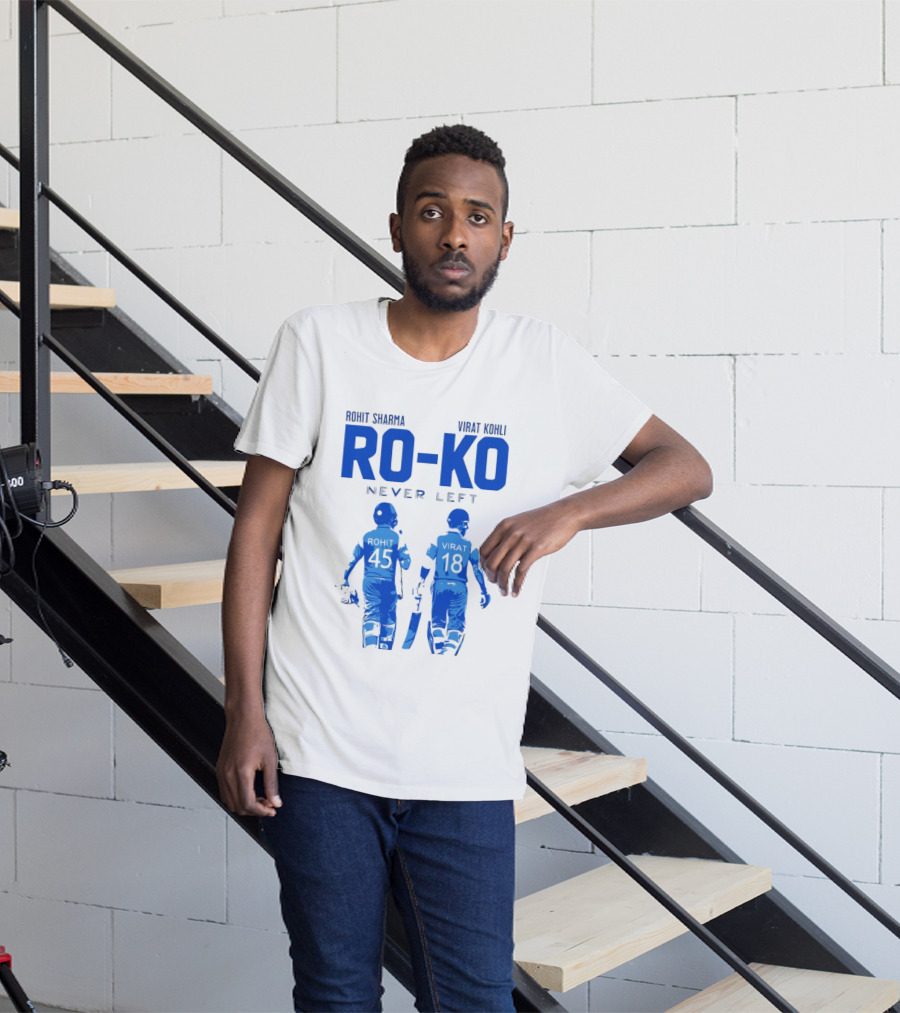 RO KO Rohit Sharma 45 Virat Kohli 18 Never Left T-Shirt
