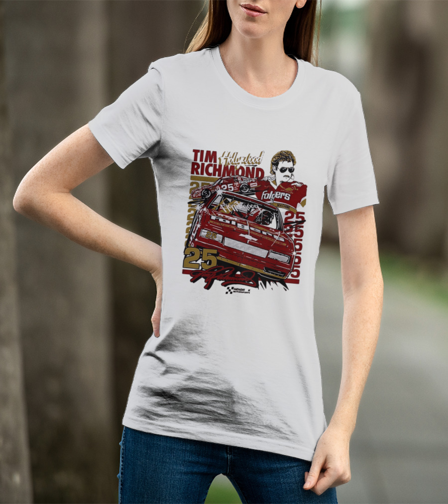 Tim Richmond Hollywood 25 Hendrick Motorsports Folgers NASCAR Racing T-Shirt