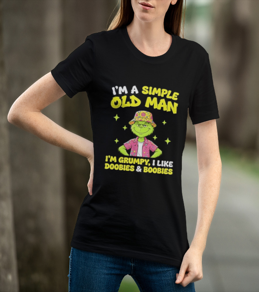 I'm A Simple Old Man Grumpy I Like Boobies Hawaiian Hat T-Shirt
